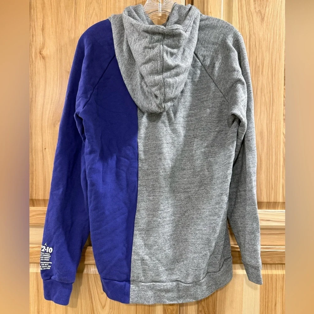 Air Jordan Vintage Purple and Gray ‘95/‘96 Stats Hoodie Sporty Cozy Athleisure